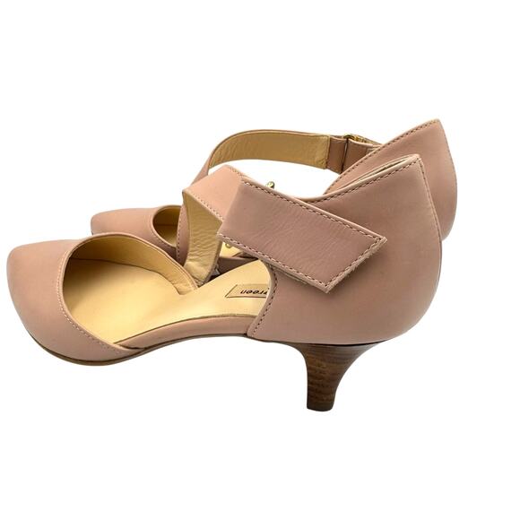 Paul Green Nicki Asymmetrical Hook & Loop Leather Strap Pointed Toe Neutral Pump - Picture 8 of 12